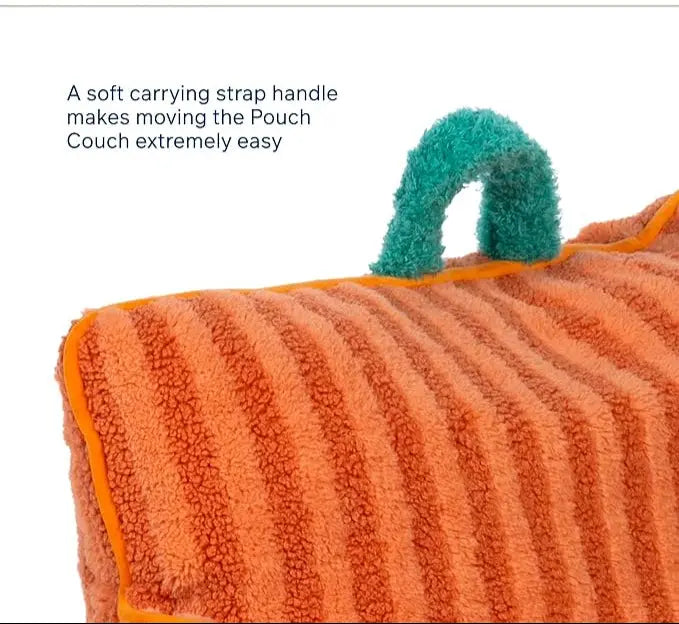 Orange pouch with a textured handle on a white background
JoyPup Universal Sofa-Style Pet Bed – Soft Velvet, Cozy & Detachable,