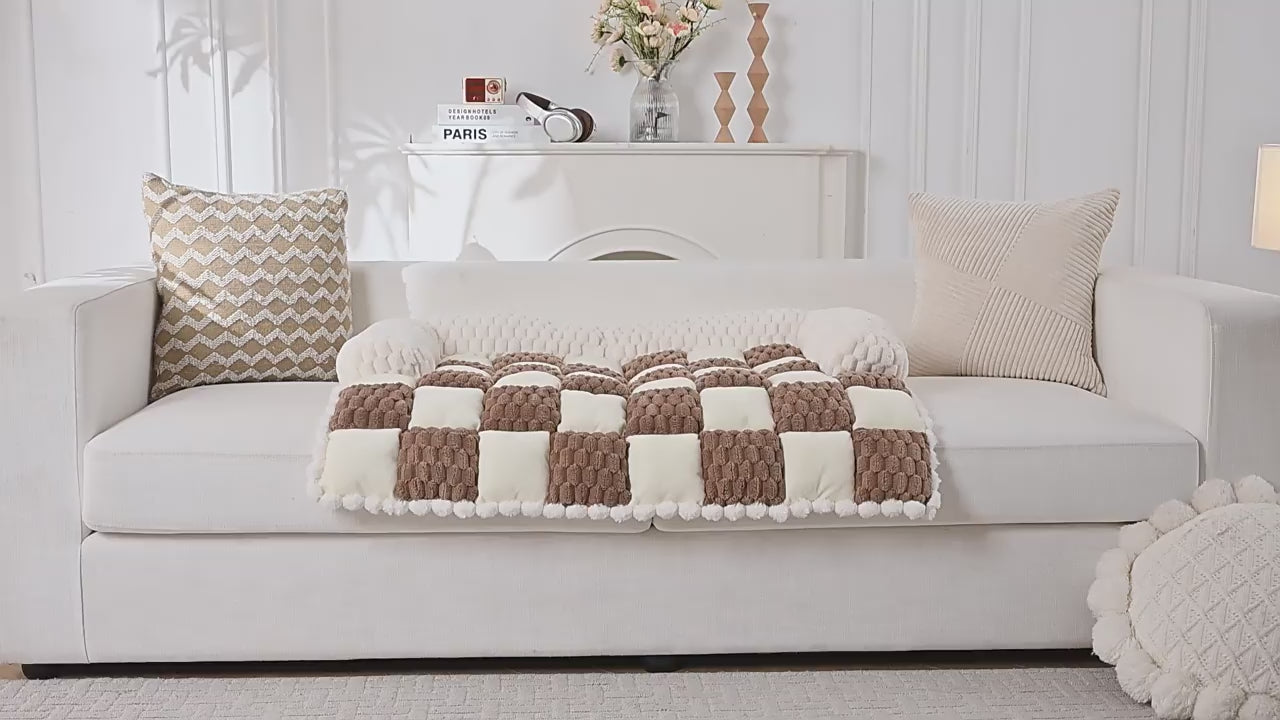 Load video: Fluffy Fuzzy Calming Dog Bed Sofa Protector Pet Mat