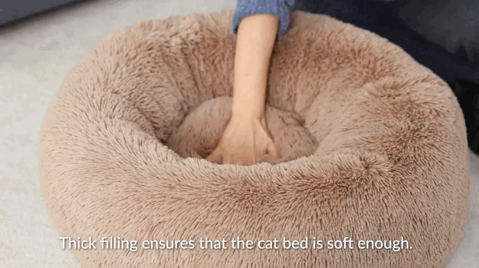 Soft Donut Cuddler Pet Bed - Ultimate Anti-Anxiety. Non-Slip Bottom for Stability & Safety